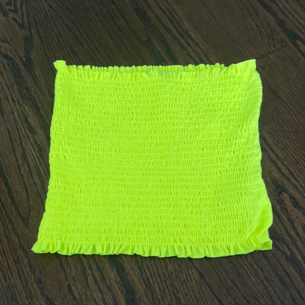 Strapless neon crop top